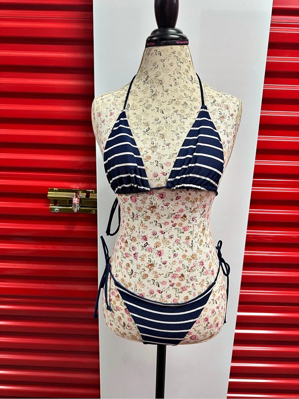 Striped Bikini in Blue & White